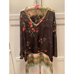 Sundance Womens Sz L 100% Silk Tunic Scarf Dress